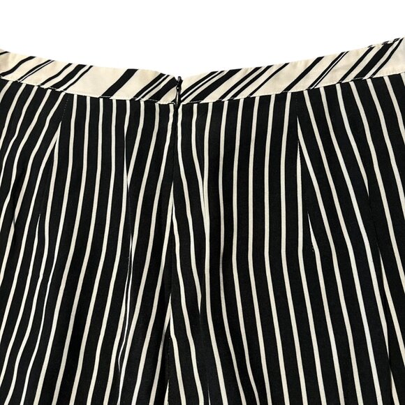 Maria Grazia Severi White Women's 46 Trouser Black White‎ Striped Viscose Slit - Picture 4 of 11